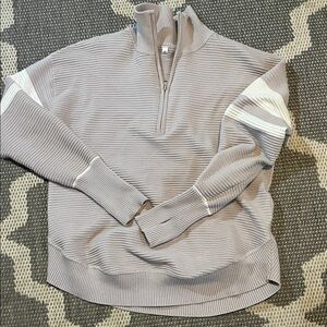 Women's light purple Gray Zip-Up Sweater